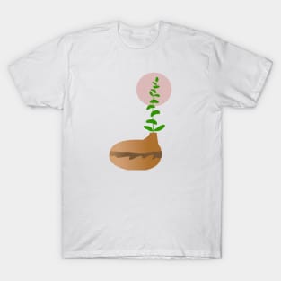 Brown Pot and Leaf T-Shirt